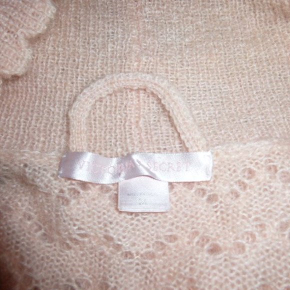 Womens Victoria Secret Mohair Wool Blend Pink Sweater Coat Long Cardigan M Mediu - Picture 8 of 8